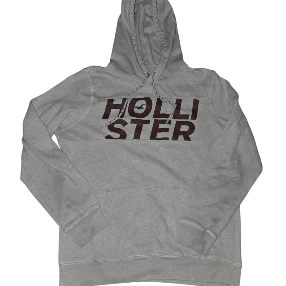 Y2K Fashion Men's Hollister Gray Hooded Sweatshirt